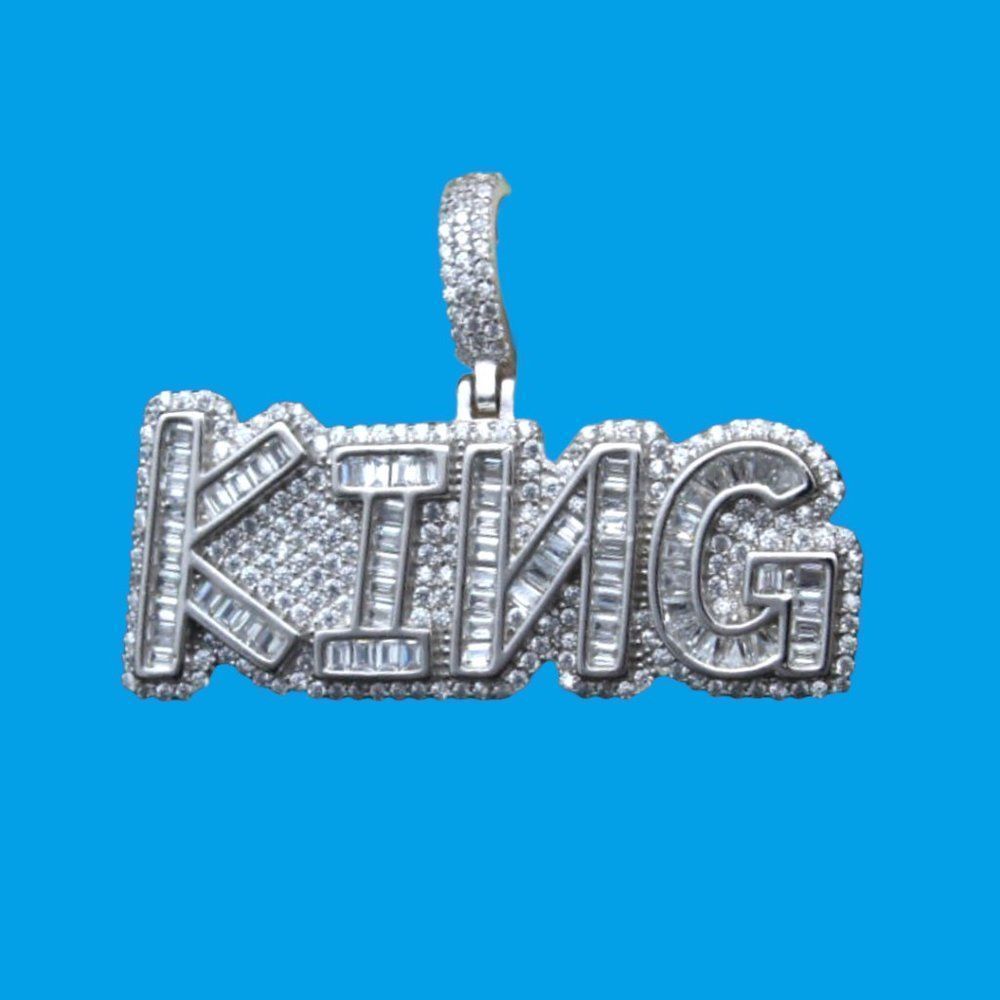 925 Sterling Silver Handmade King Charm Pendant